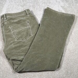Eddie Bauer Corduroy‎ Bootleg Jeans Womens 14 (FITS 35 X 30) Classic Green